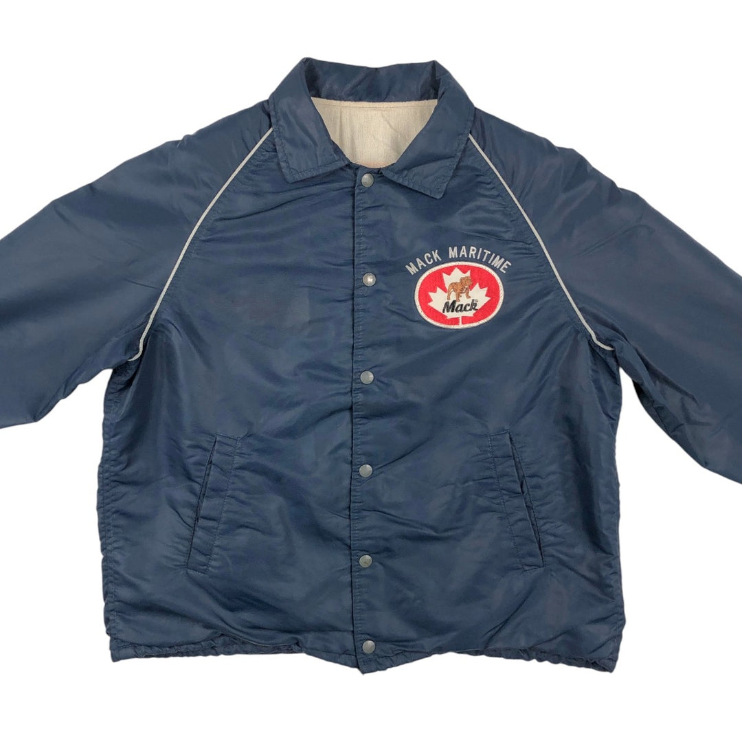 Pem-Star Padded Coach Jacket, Men's Size L (approx.) Nylon navy blue type Vintage Second Hand