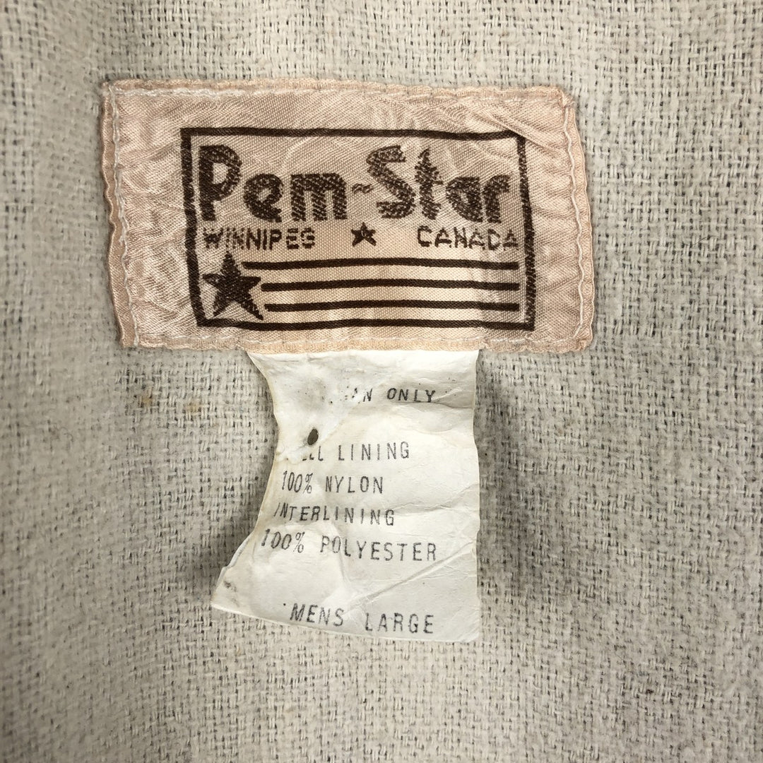 Pem-Star Padded Coach Jacket, Men's Size L (approx.) Nylon navy blue type Vintage Second Hand