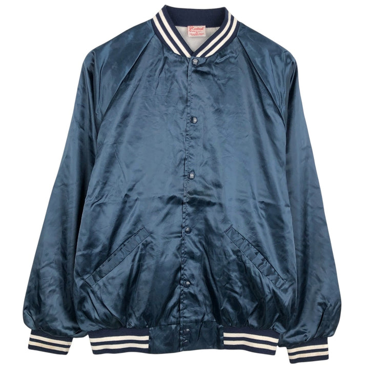 80s-90'S Cardinal Varsity Jacket/Award Jacket, Made in USA, Men's XL equivalent, Vintage Nylon navy blue type Vintage Second Hand