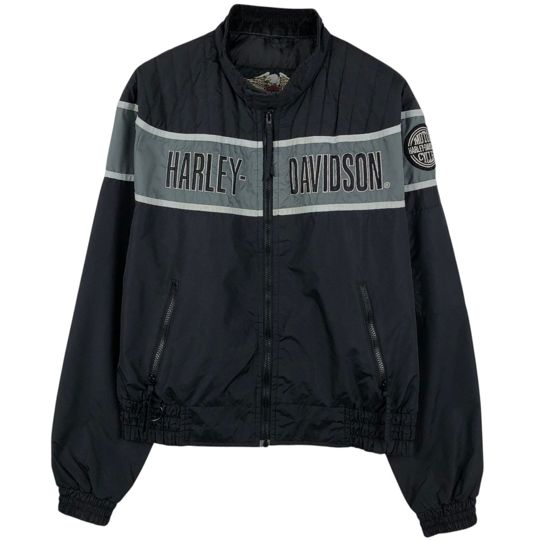 Harley-Davidson nylon jacket, made in the USA, men's size M equivalent. Nylon black type Vintage Second Hand