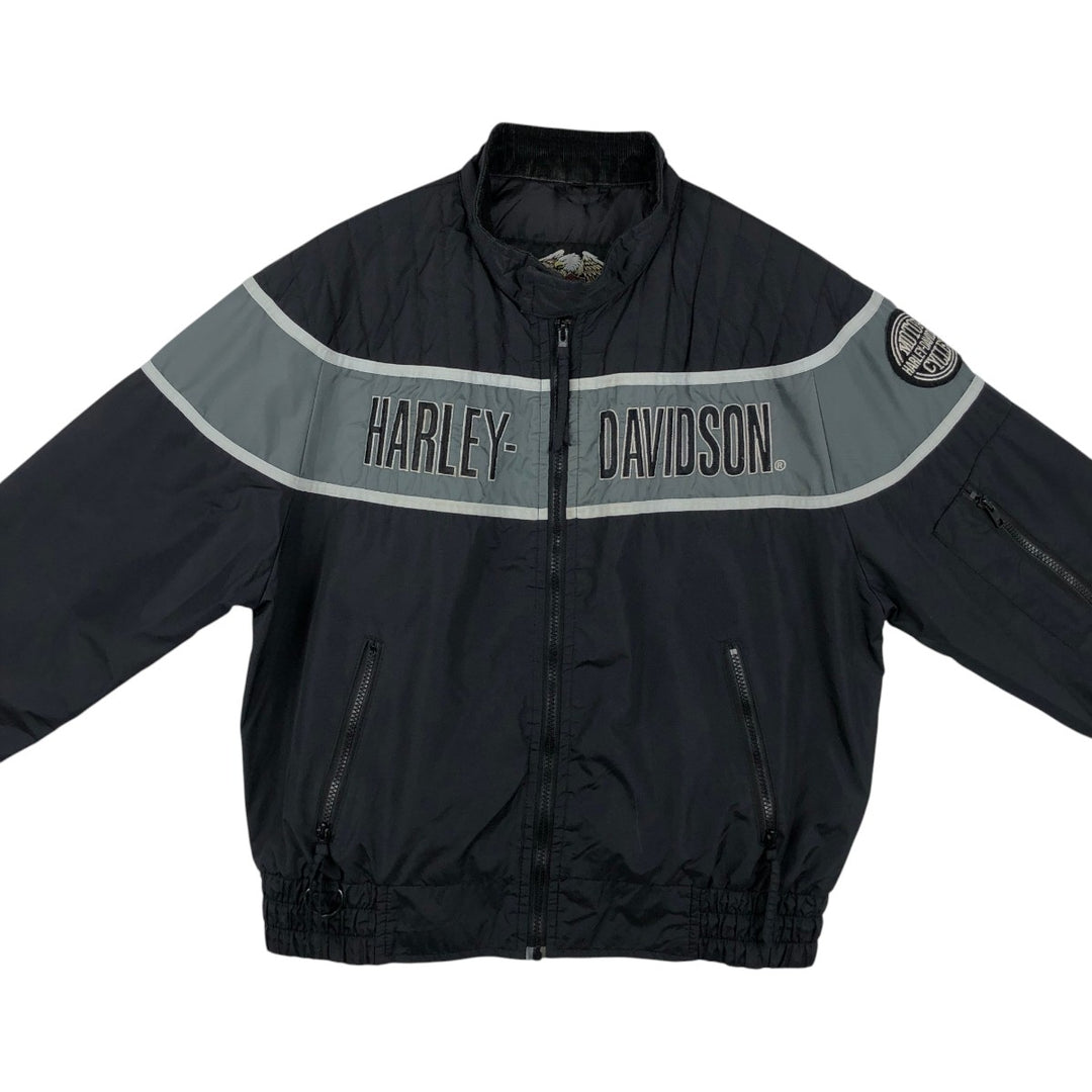 Harley-Davidson nylon jacket, made in the USA, men's size M equivalent. Nylon black type Vintage Second Hand