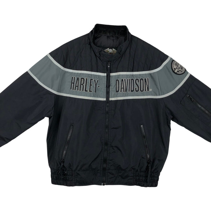 Harley-Davidson nylon jacket, made in the USA, men's size M equivalent. Nylon black type Vintage Second Hand