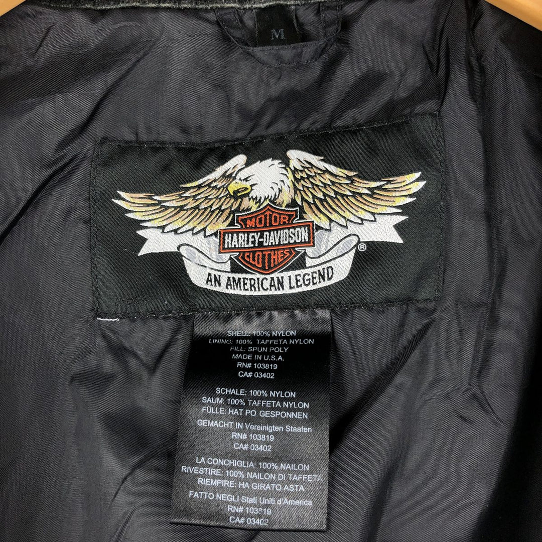 Harley-Davidson nylon jacket, made in the USA, men's size M equivalent. Nylon black type Vintage Second Hand