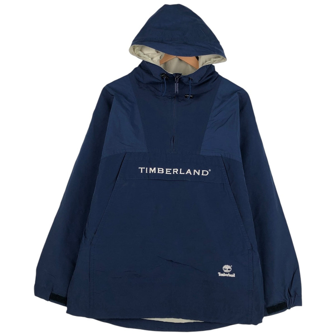 Timberland Anorak Parka, Men's Size S cotton navy blue type Vintage Second Hand