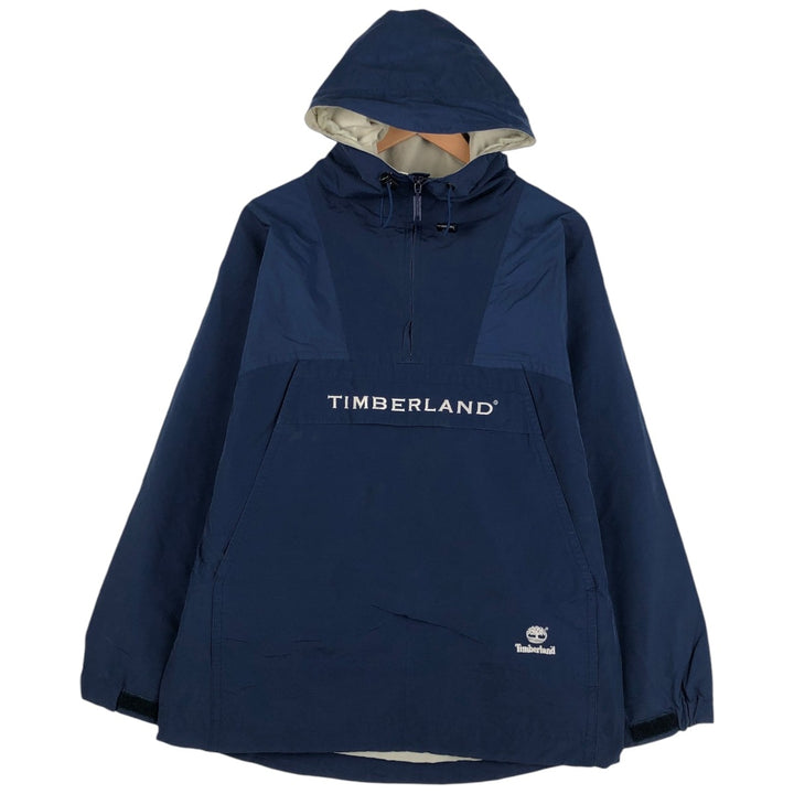 Timberland Anorak Parka, Men's Size S cotton navy blue type Vintage Second Hand