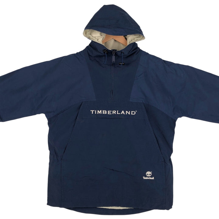 Timberland Anorak Parka, Men's Size S cotton navy blue type Vintage Second Hand