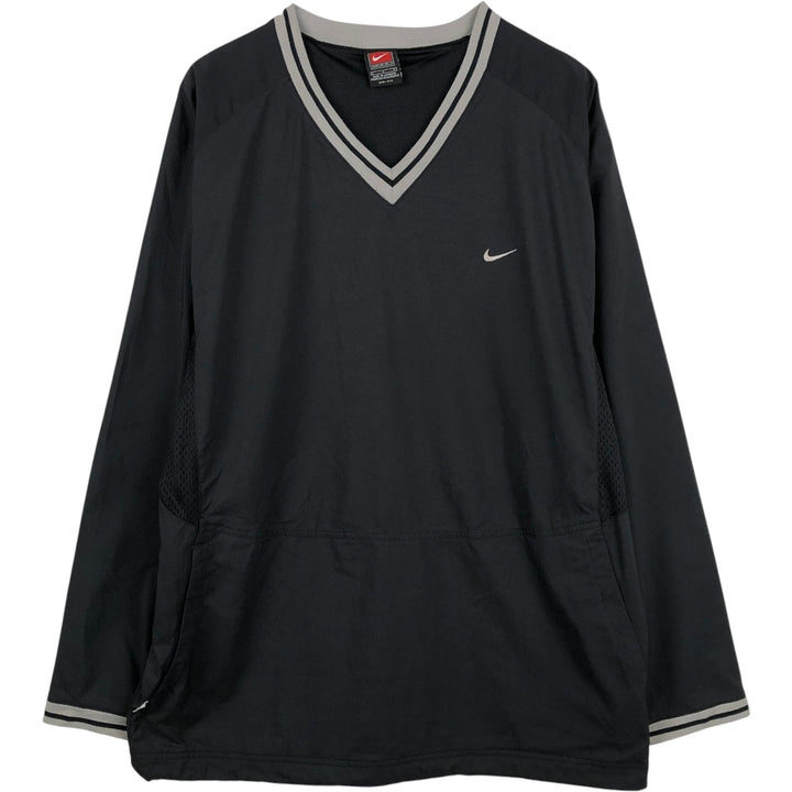 ~2000'S Nike Team Dri-FIT V-neck Warm-up Pullover, Men's Size L (approx.) polyester black type Vintage Second Hand