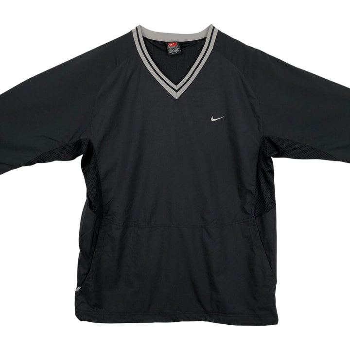 ~2000'S Nike Team Dri-FIT V-neck Warm-up Pullover, Men's Size L (approx.) polyester black type Vintage Second Hand