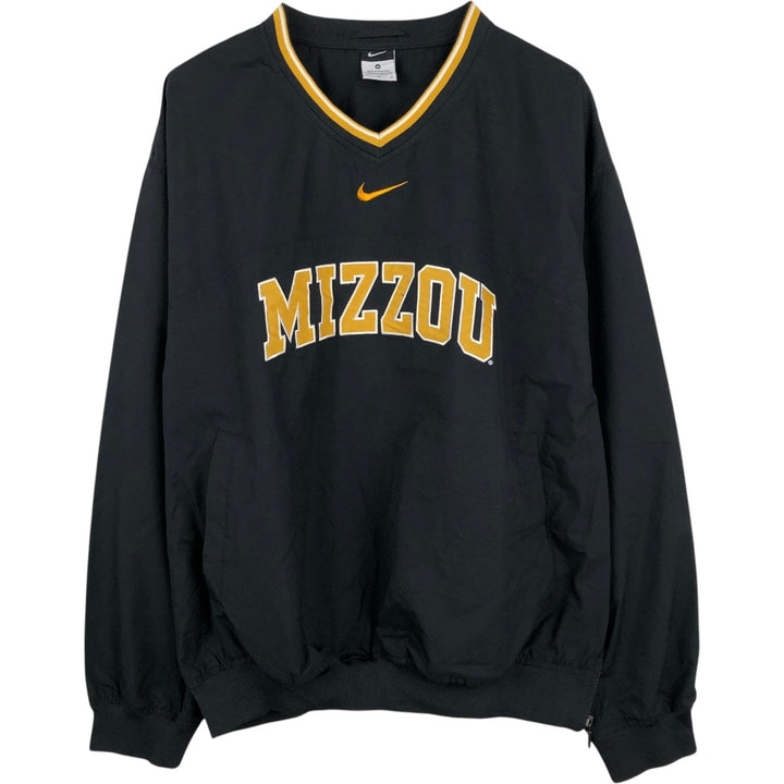 Nike College V-Neck Warm-Up Pullover, Men's Size M (approx.) polyester black type Vintage Second Hand