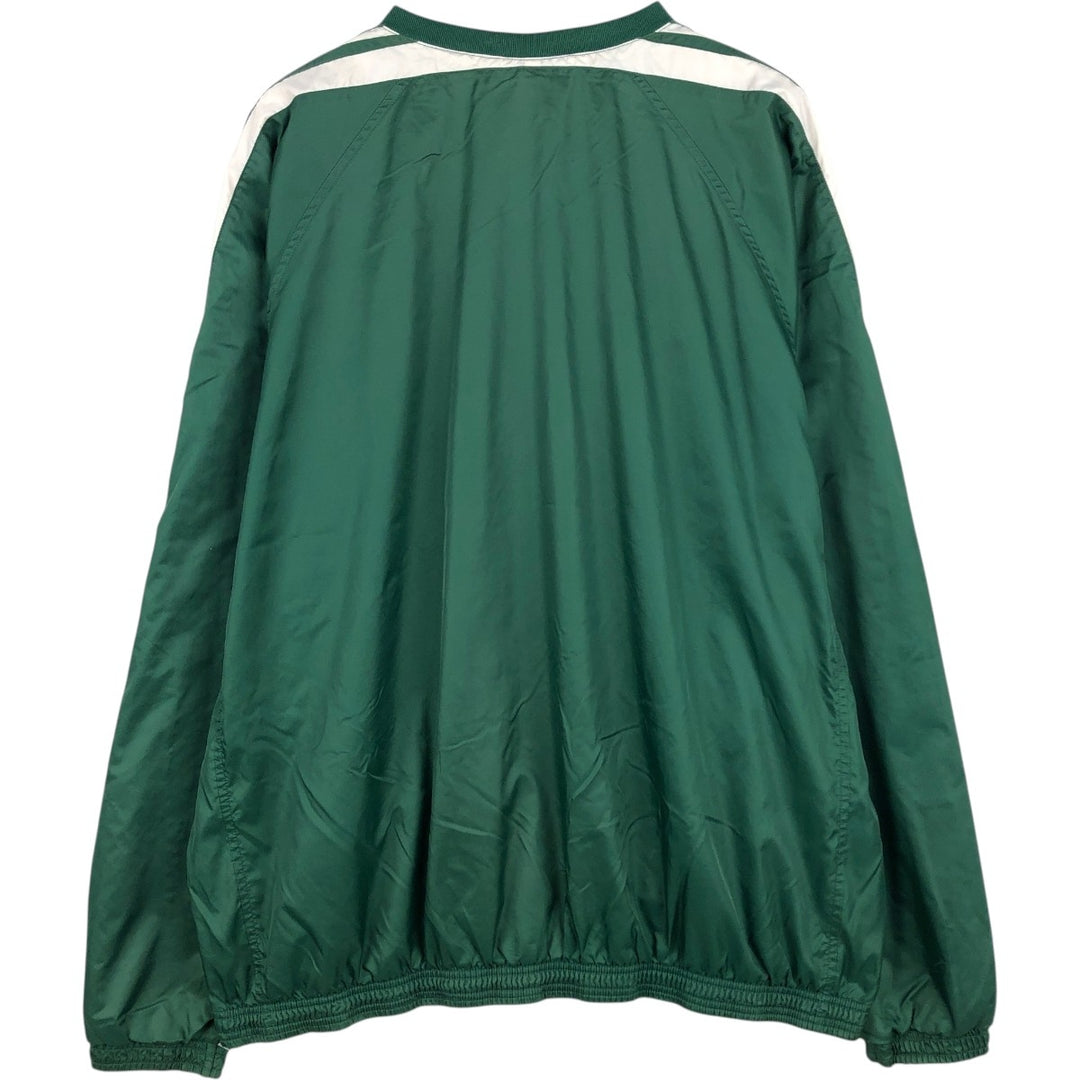 2000'S Adidas V-neck nylon pullover, men's size XXL equivalent. Nylon green type Vintage Second Hand