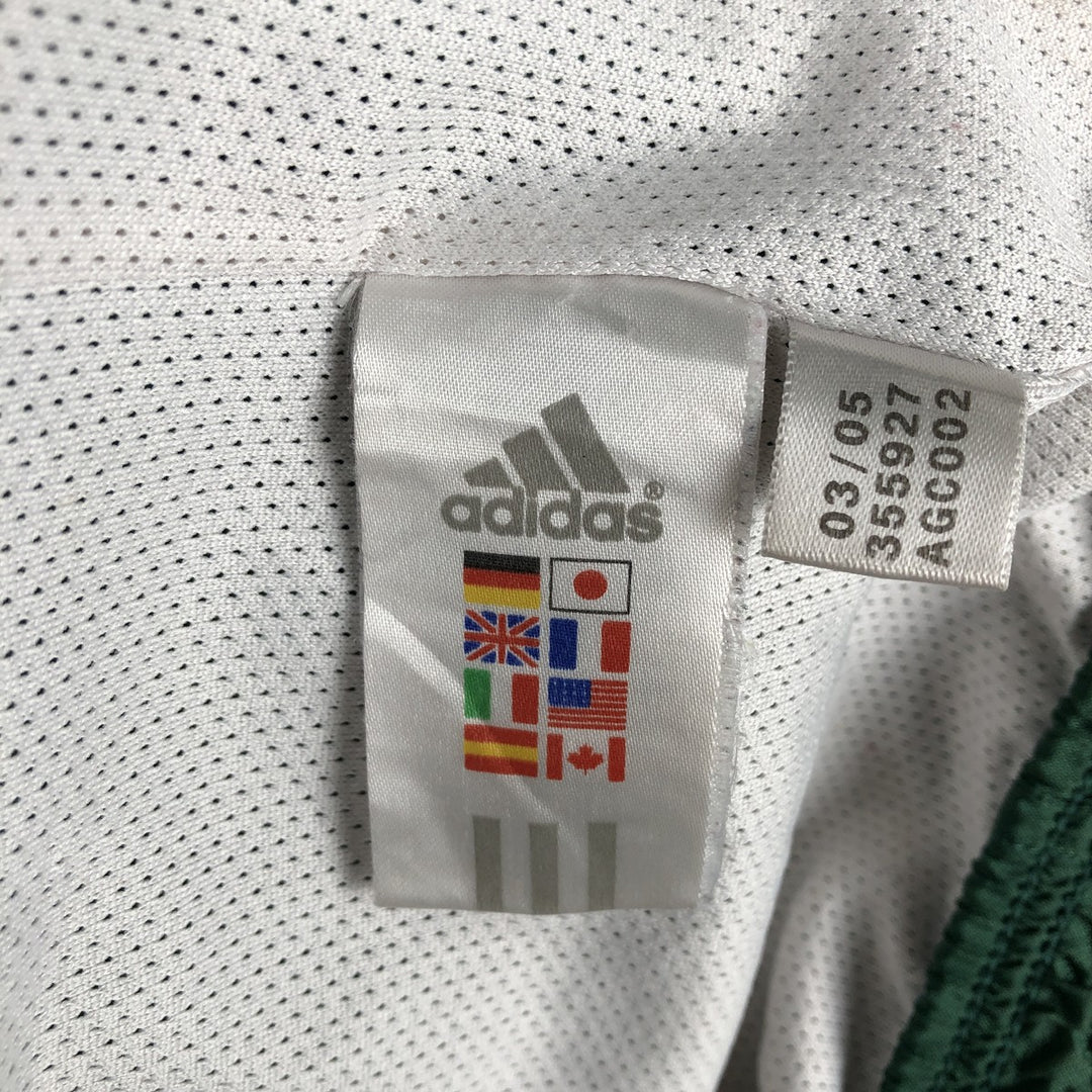 2000'S Adidas V-neck nylon pullover, men's size XXL equivalent. Nylon green type Vintage Second Hand