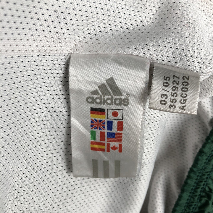 2000'S Adidas V-neck nylon pullover, men's size XXL equivalent. Nylon green type Vintage Second Hand