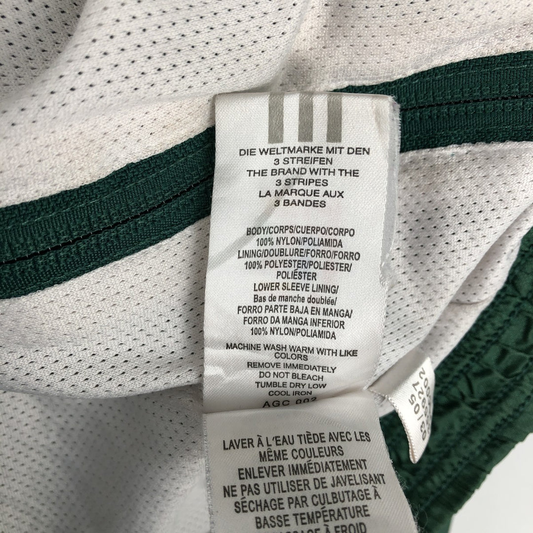 2000'S Adidas V-neck nylon pullover, men's size XXL equivalent. Nylon green type Vintage Second Hand