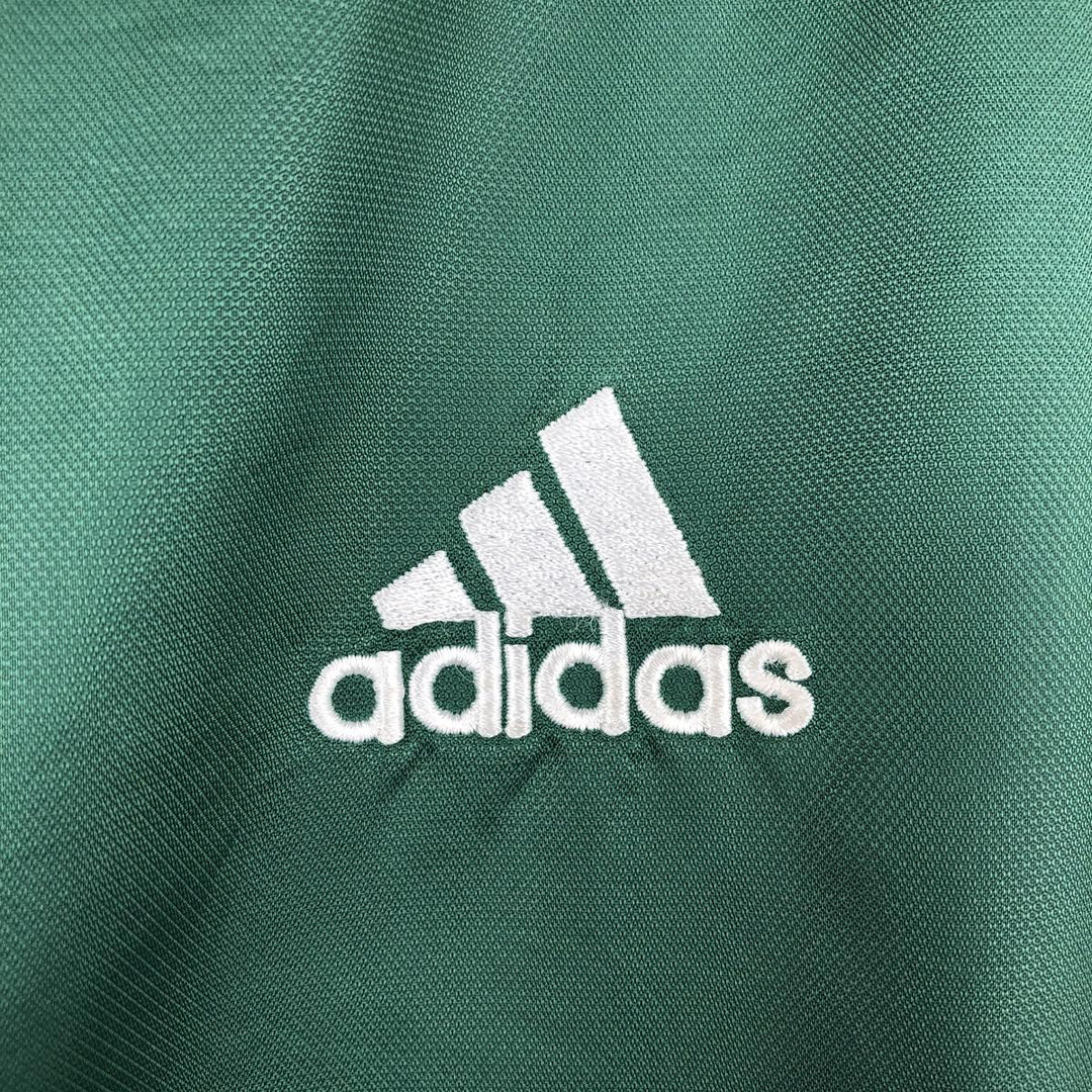 2000'S Adidas V-neck nylon pullover, men's size XXL equivalent. Nylon green type Vintage Second Hand