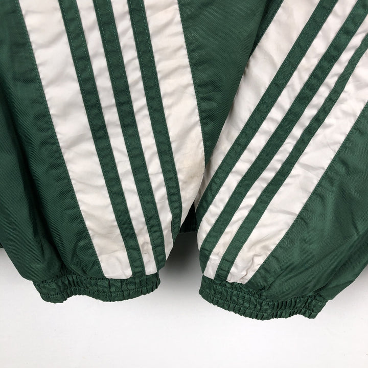 2000'S Adidas V-neck nylon pullover, men's size XXL equivalent. Nylon green type Vintage Second Hand