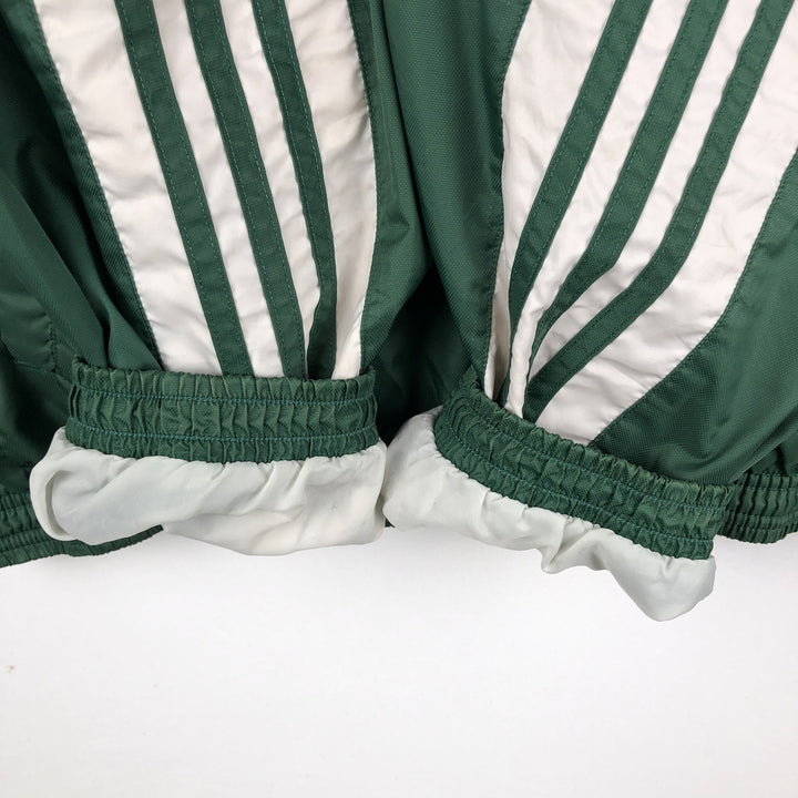 2000'S Adidas V-neck nylon pullover, men's size XXL equivalent. Nylon green type Vintage Second Hand