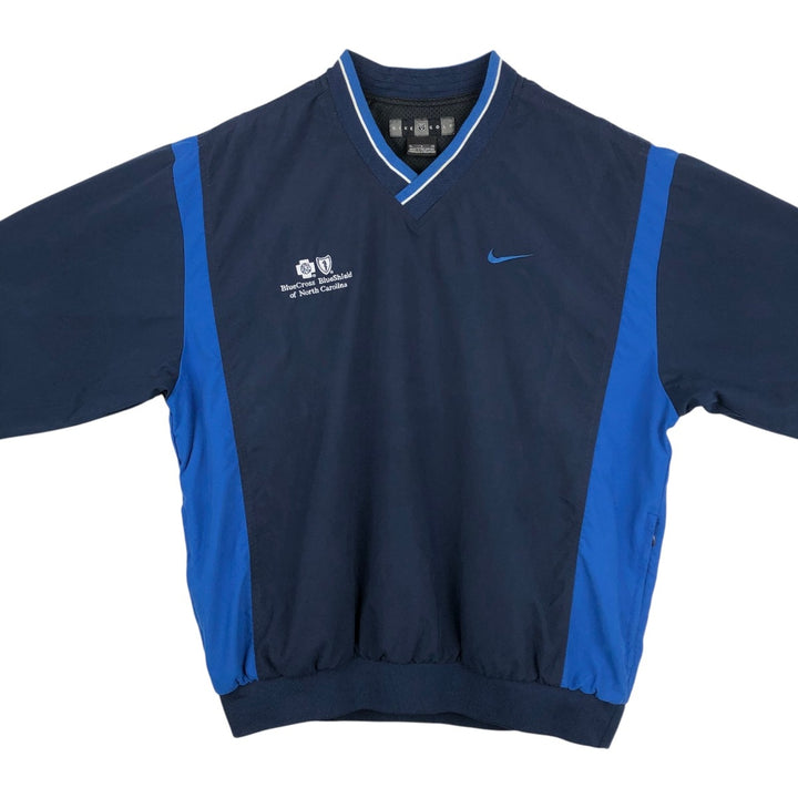 Nike Golf V-neck warm-up pullover, men's size L polyester navy blue type Vintage Second Hand