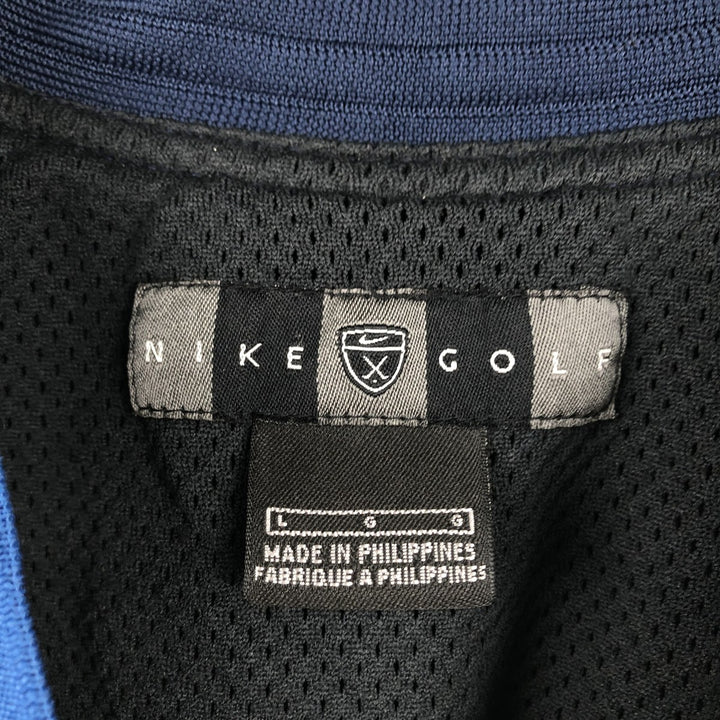 Nike Golf V-neck warm-up pullover, men's size L polyester navy blue type Vintage Second Hand