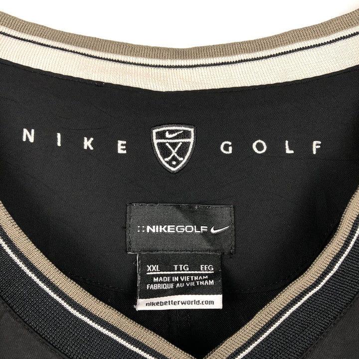 Nike Golf ODFL Advertising V-Neck Warm-Up Pullover (Men's XXL equivalent) polyester black type Vintage Second Hand