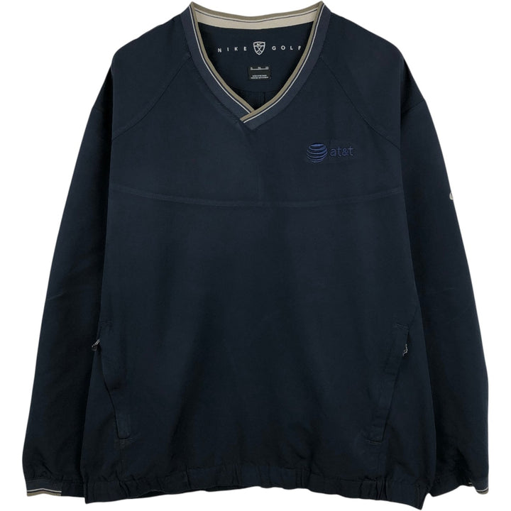 Nike Golf AT&T Advertising V-Neck Warm-Up Pullover (Men's XL equivalent) polyester navy blue type Vintage Second Hand