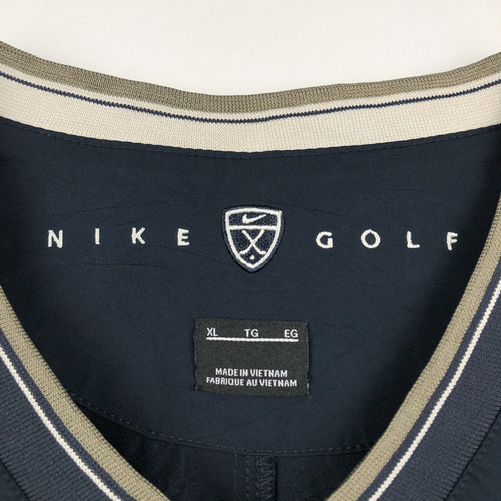 Nike Golf AT&T Advertising V-Neck Warm-Up Pullover (Men's XL equivalent) polyester navy blue type Vintage Second Hand