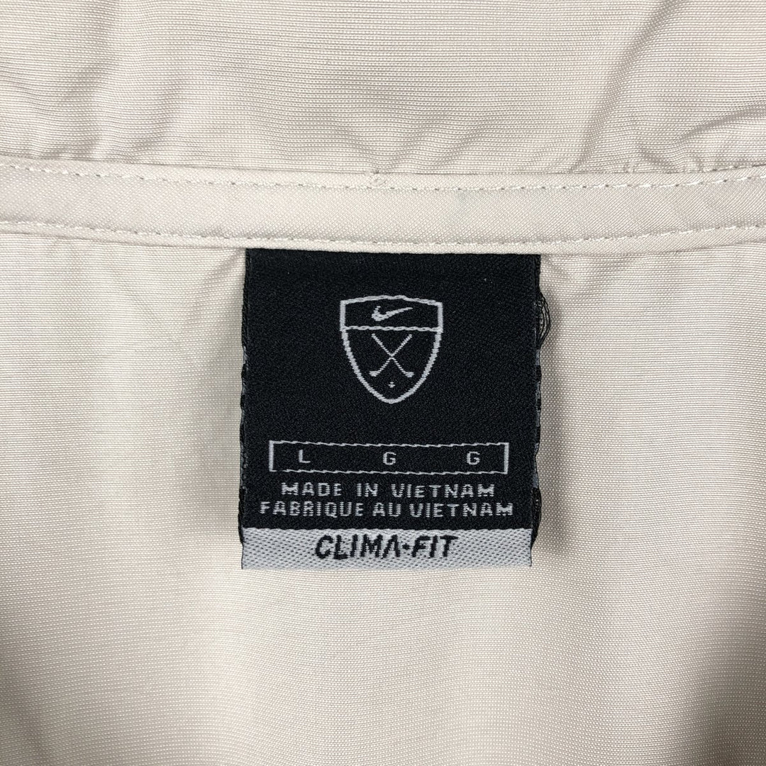 Nike Golf V-neck warm-up pullover, men's size L polyester Beige type Vintage Second Hand