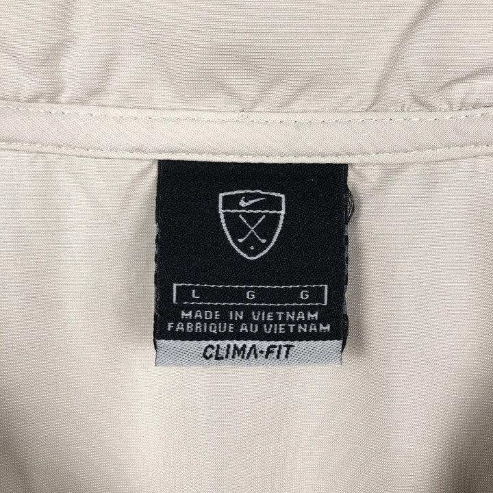 Nike Golf V-neck warm-up pullover, men's size L polyester Beige type Vintage Second Hand