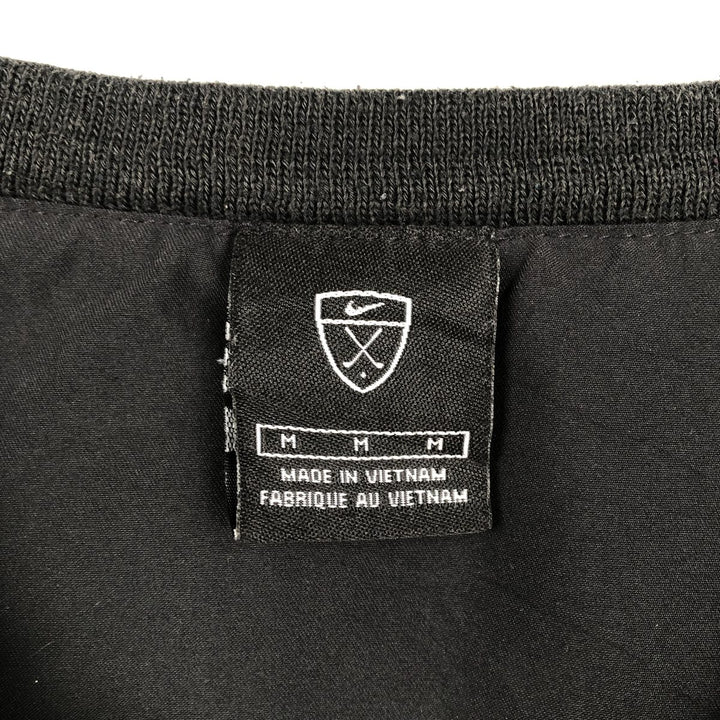 Nike Golf V-neck warm-up pullover, men's size M polyester black type Vintage Second Hand