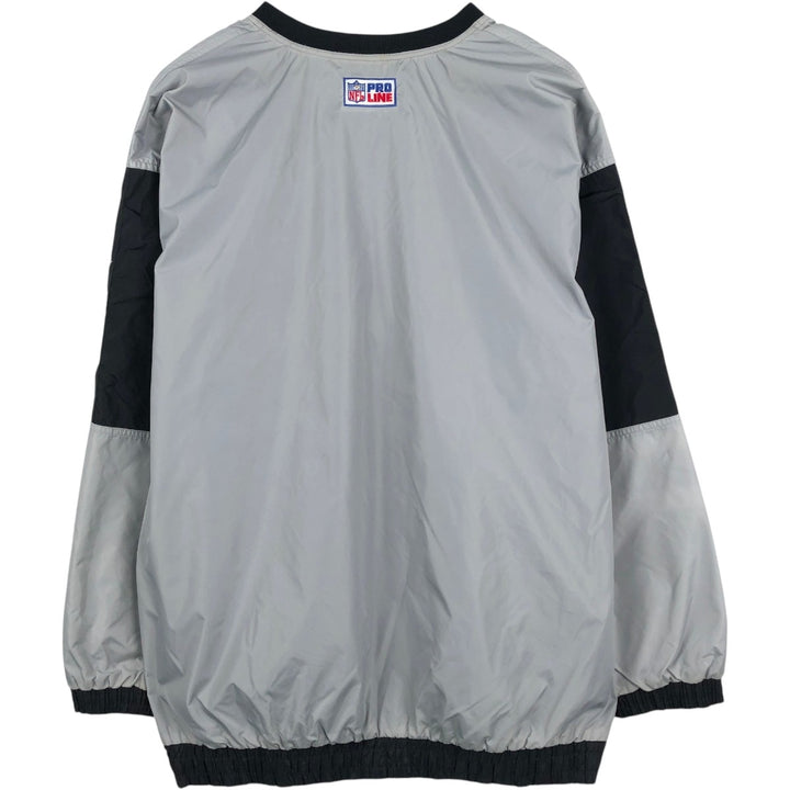 90s-era Nike NFL Las Vegas Raiders Reversible V-Neck Nylon Pullover, Men's XXL equivalent, Vintage Nylon gray type Vintage Second Hand
