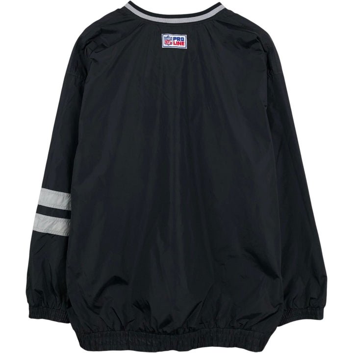 90s-era Nike NFL Las Vegas Raiders Reversible V-Neck Nylon Pullover, Men's XXL equivalent, Vintage Nylon gray type Vintage Second Hand
