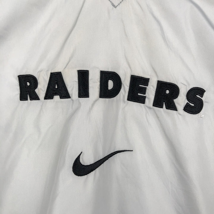 90s-era Nike NFL Las Vegas Raiders Reversible V-Neck Nylon Pullover, Men's XXL equivalent, Vintage Nylon gray type Vintage Second Hand