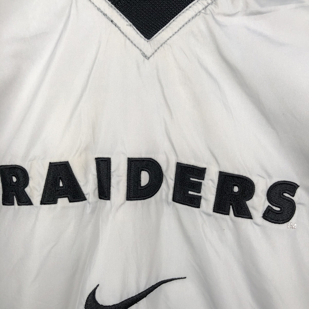 90s-era Nike NFL Las Vegas Raiders Reversible V-Neck Nylon Pullover, Men's XXL equivalent, Vintage Nylon gray type Vintage Second Hand