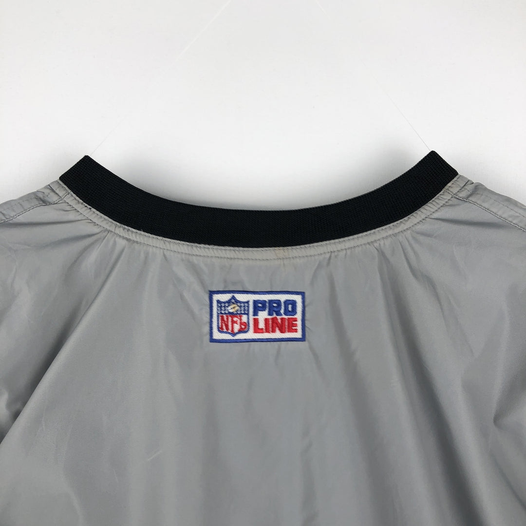 90s-era Nike NFL Las Vegas Raiders Reversible V-Neck Nylon Pullover, Men's XXL equivalent, Vintage Nylon gray type Vintage Second Hand