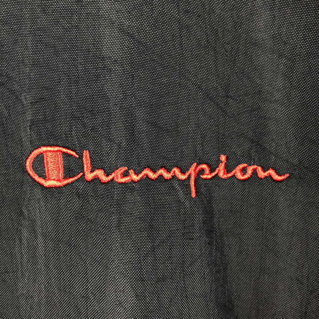 90'S Champion V-neck nylon pullover, men's size XL equivalent, vintage. Nylon black type Vintage Second Hand