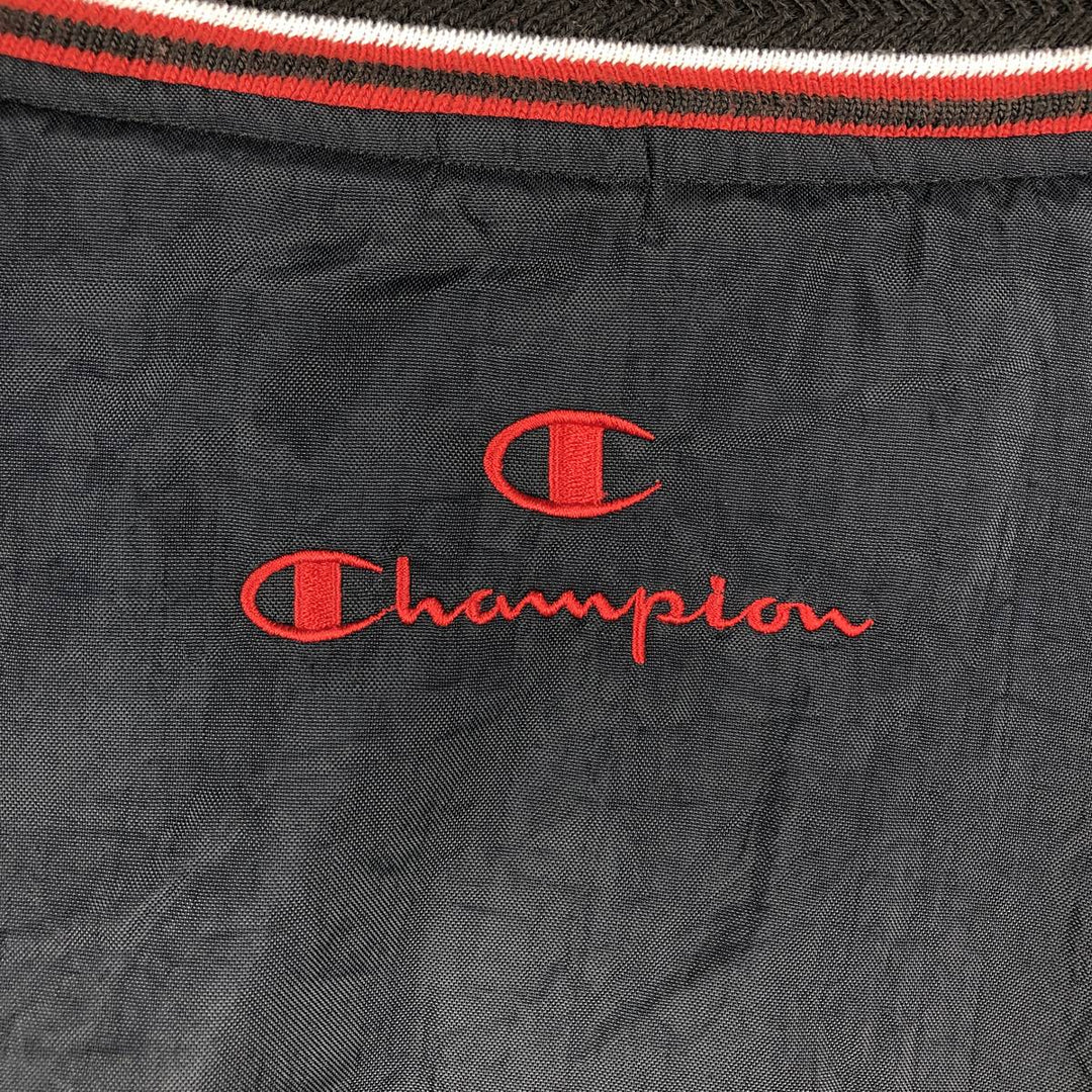 90'S Champion V-neck nylon pullover, men's size XL equivalent, vintage. Nylon black type Vintage Second Hand