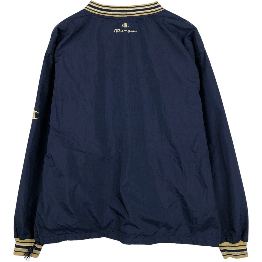 90'S Champion Notre Dame University V-neck College Nylon Pullover, Men's Size L (approx.) Nylon navy blue type Vintage Second Hand