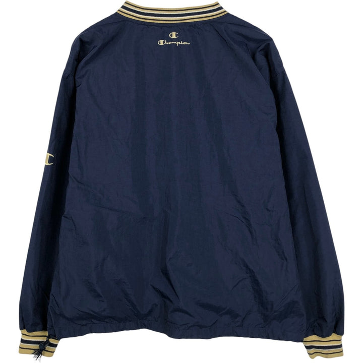 90'S Champion Notre Dame University V-neck College Nylon Pullover, Men's Size L (approx.) Nylon navy blue type Vintage Second Hand