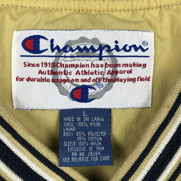90'S Champion Notre Dame University V-neck College Nylon Pullover, Men's Size L (approx.) Nylon navy blue type Vintage Second Hand