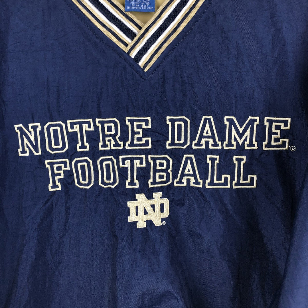 90'S Champion Notre Dame University V-neck College Nylon Pullover, Men's Size L (approx.) Nylon navy blue type Vintage Second Hand