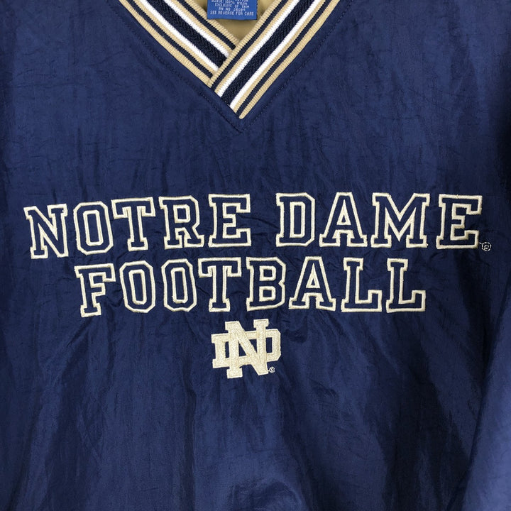 90'S Champion Notre Dame University V-neck College Nylon Pullover, Men's Size L (approx.) Nylon navy blue type Vintage Second Hand