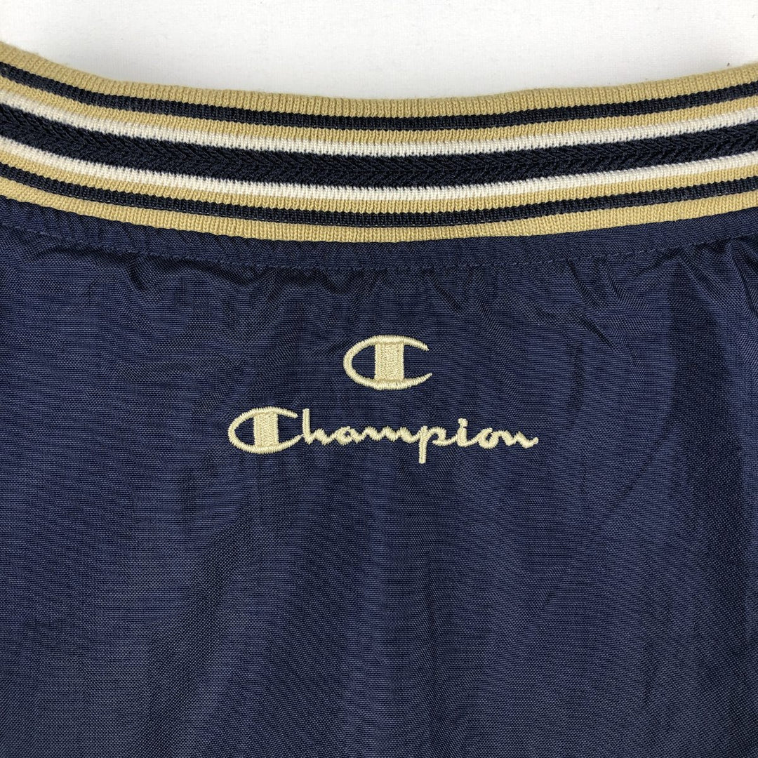 90'S Champion Notre Dame University V-neck College Nylon Pullover, Men's Size L (approx.) Nylon navy blue type Vintage Second Hand