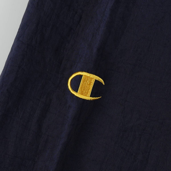 90'S Champion V-neck College Nylon Pullover, Men's Size L (approx.), Vintage Nylon navy blue type Vintage Second Hand
