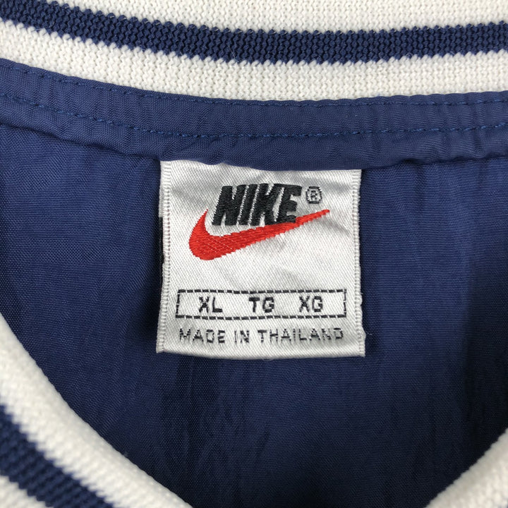 90'S Nike V-neck nylon pullover, men's XL size, vintage Nylon navy blue type Vintage Second Hand