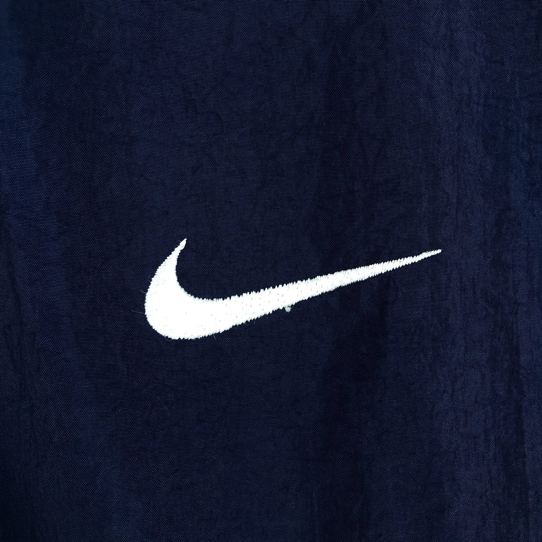90'S Nike V-neck nylon pullover, men's XL size, vintage Nylon navy blue type Vintage Second Hand