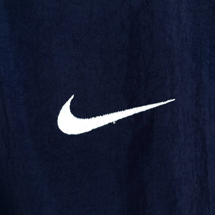 90'S Nike V-neck nylon pullover, men's XL size, vintage Nylon navy blue type Vintage Second Hand