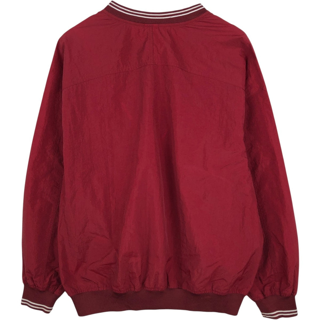 90s-00'S Nike V-neck nylon pullover, men's size L equivalent, vintage. Nylon burgundy type Vintage Second Hand