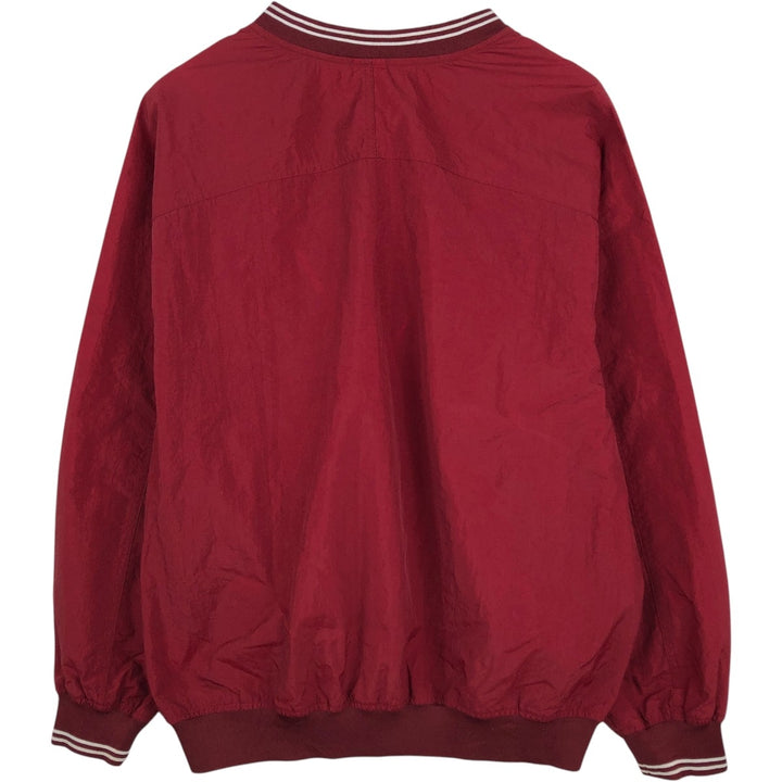 90s-00'S Nike V-neck nylon pullover, men's size L equivalent, vintage. Nylon burgundy type Vintage Second Hand