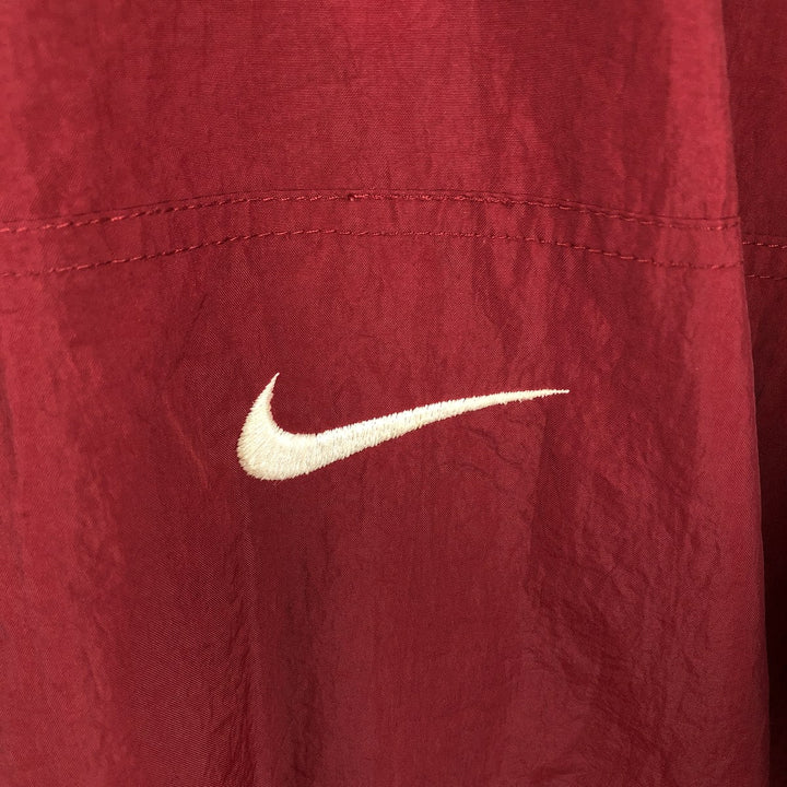 90s-00'S Nike V-neck nylon pullover, men's size L equivalent, vintage. Nylon burgundy type Vintage Second Hand