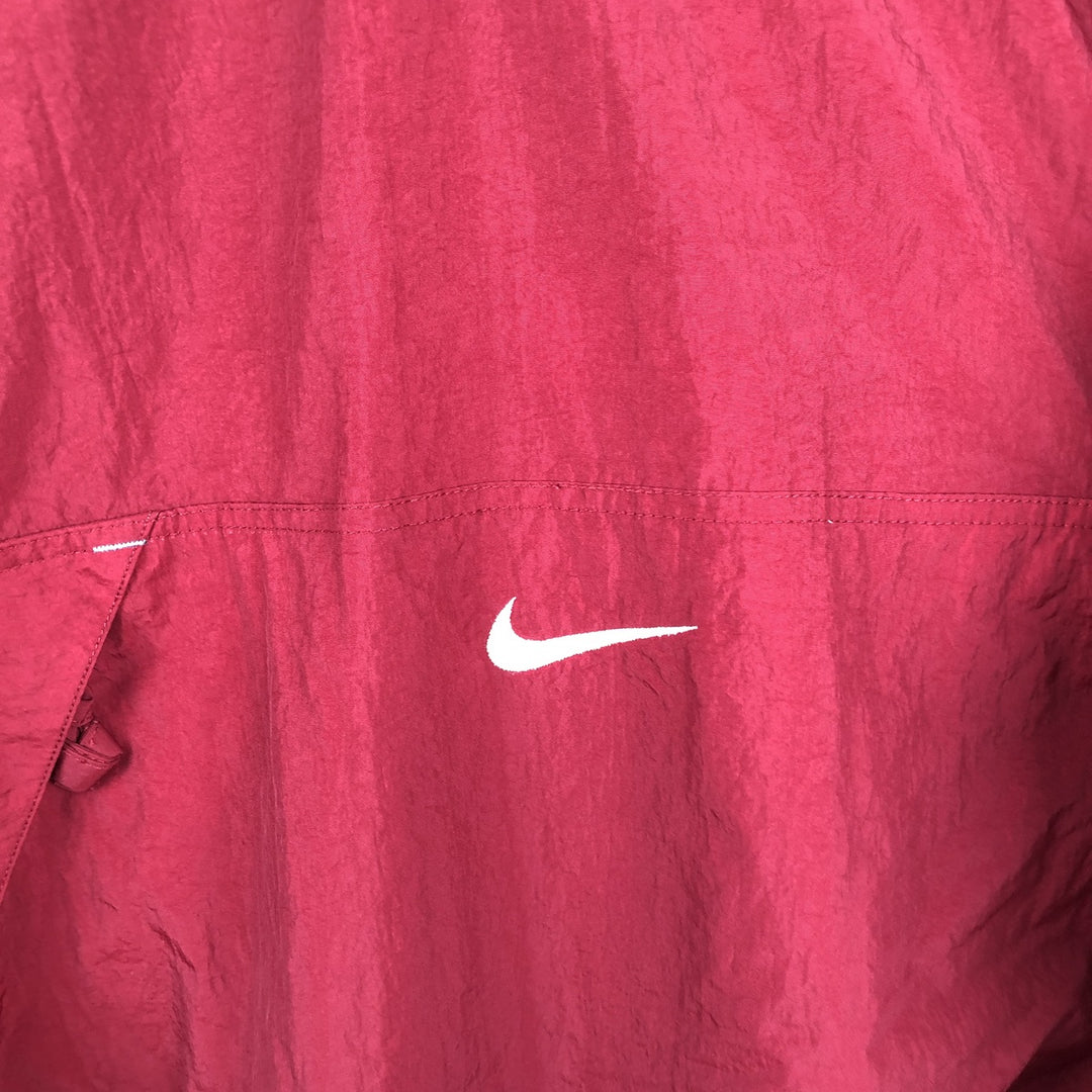 90s-00'S Nike V-neck nylon pullover, men's size L equivalent, vintage. Nylon burgundy type Vintage Second Hand