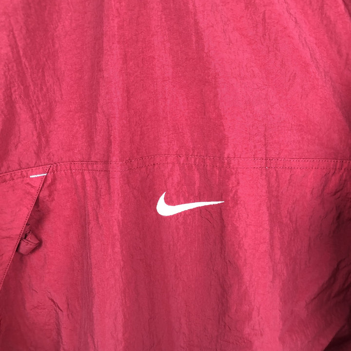 90s-00'S Nike V-neck nylon pullover, men's size L equivalent, vintage. Nylon burgundy type Vintage Second Hand